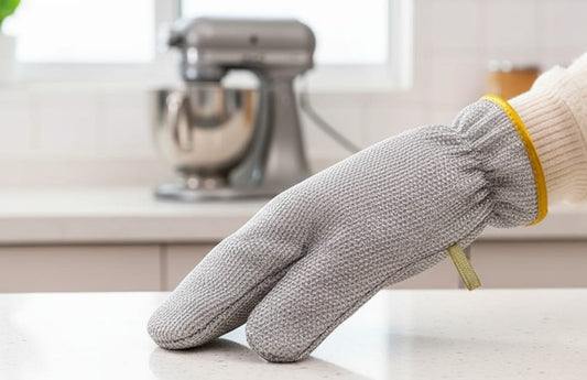 Stainless Steel Dishwashing Gloves with Built-in Scrubber – Reusable, Non-Scratch & Durable Cleaning Gloves for Dishes & Utensils