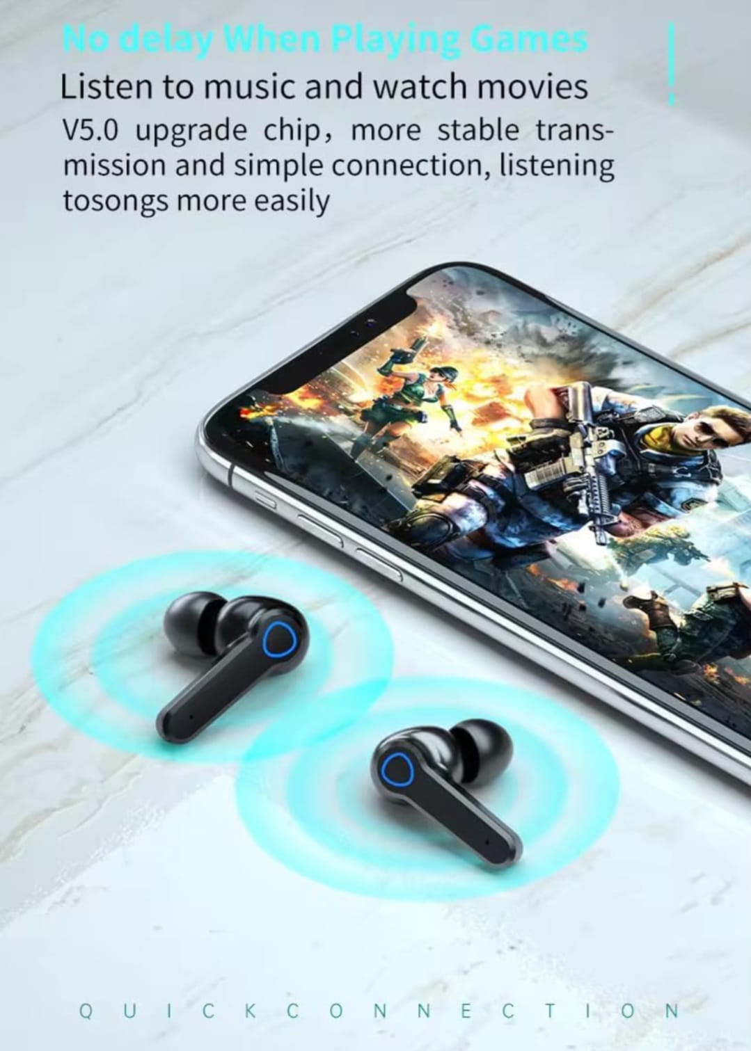 Wireless Earbuds, Bluetooth Headphones,TWS Bluetooth V 5.3, Large Screen, Touch Control, Dual LED Display, 5 Hours continues Playback (Earbuds), 20+ Hours total Playback, 280 Hours Standby Time.