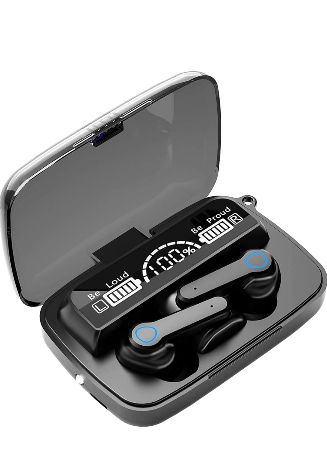 Wireless Earbuds, Bluetooth Headphones,TWS Bluetooth V 5.3, Large Screen, Touch Control, Dual LED Display, 5 Hours continues Playback (Earbuds), 20+ Hours total Playback, 280 Hours Standby Time.