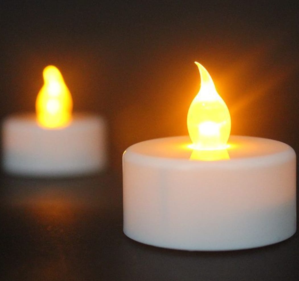 T - Light Candles LED 24 Pcs Acrylic Flameless & Smokeless Decorative Candles Led Tea Light Candle Perfect for Gifting, Home, Birthday, Diwali, Christmas,Decorative Candles,Balcony, Birthday